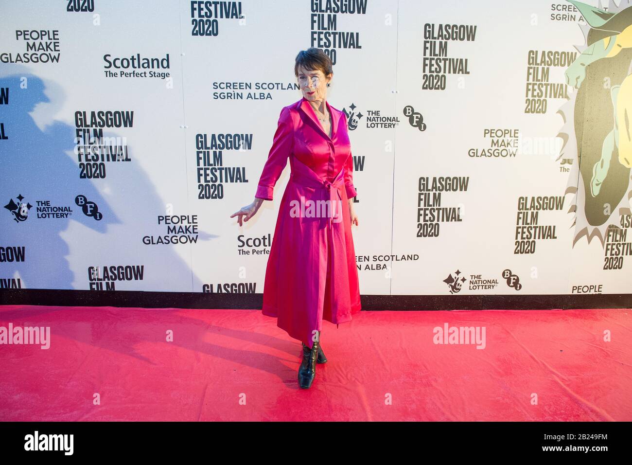 Glasgow, Royaume-Uni. 29 février 2020. Photo: Celia Imrie première mondiale de «Love Sarah» «au Glasgow Film Festival 2020 sur toi tapis rouge à l'extérieur du Glasgow Film Theatre. Crédit : Colin Fisher/Alay Live News Banque D'Images