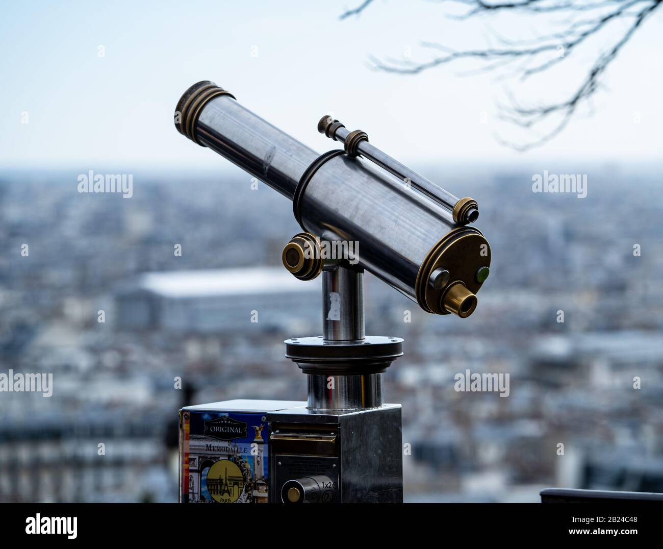 Télescope / champ d'observation à la Basilique du Sacré-coeur de Paris (Sacré-coeur), Paris, France Banque D'Images