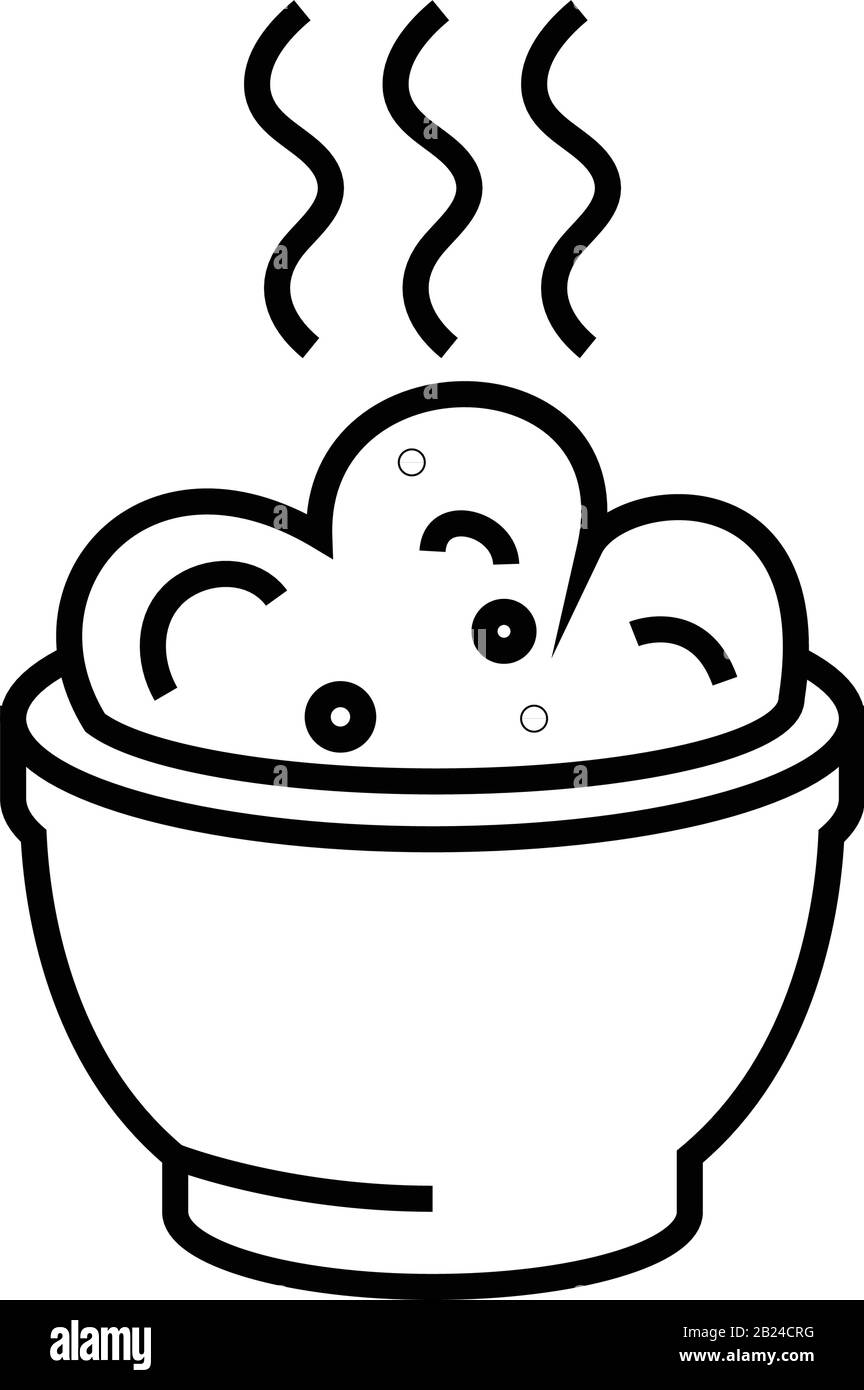 Icône de ligne de porridge, signe de concept, illustration vectorielle de contour, symbole linéaire. Illustration de Vecteur