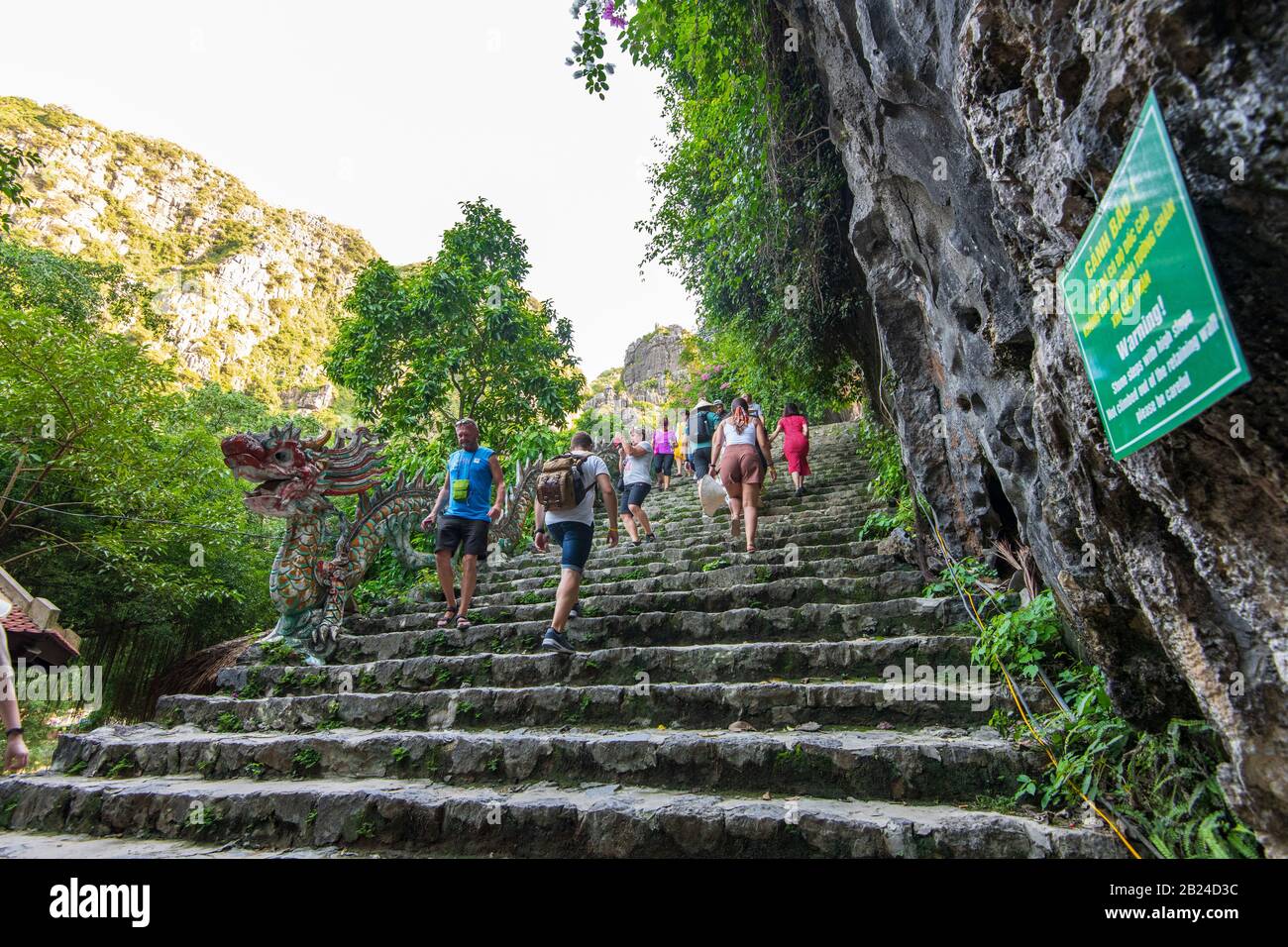 Le début des 500 marches des grottes de Hang Mua à Tam Coc, dans le nord du Vietnam Banque D'Images