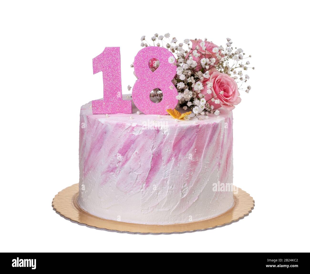 Beau Gateau A L Anniversaire De La Fille Pour 18 Ans Photo Stock Alamy