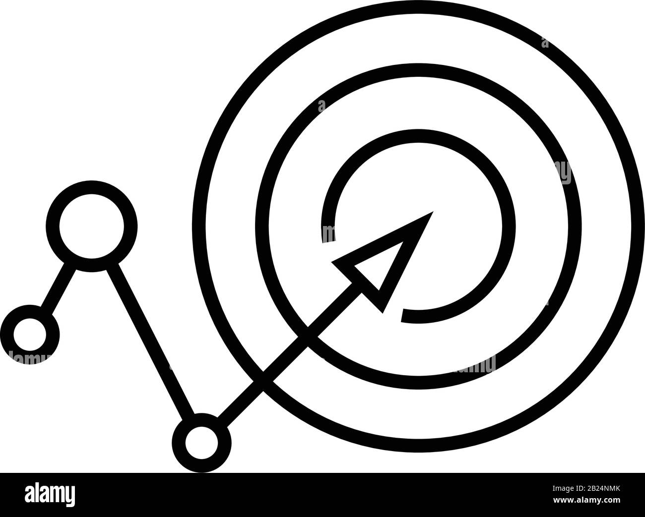 Poursuite d'une icône de ligne d'objectif, d'un signe de concept, d'une illustration vectorielle de contour, d'un symbole linéaire. Illustration de Vecteur