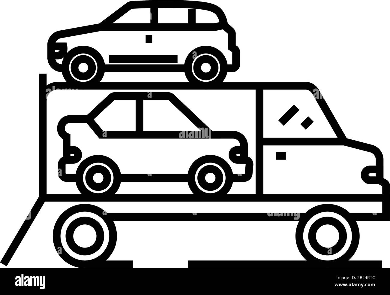 Icône de la ligne de chargement de l'usine, panneau de concept, illustration vectorielle, symbole linéaire. Illustration de Vecteur