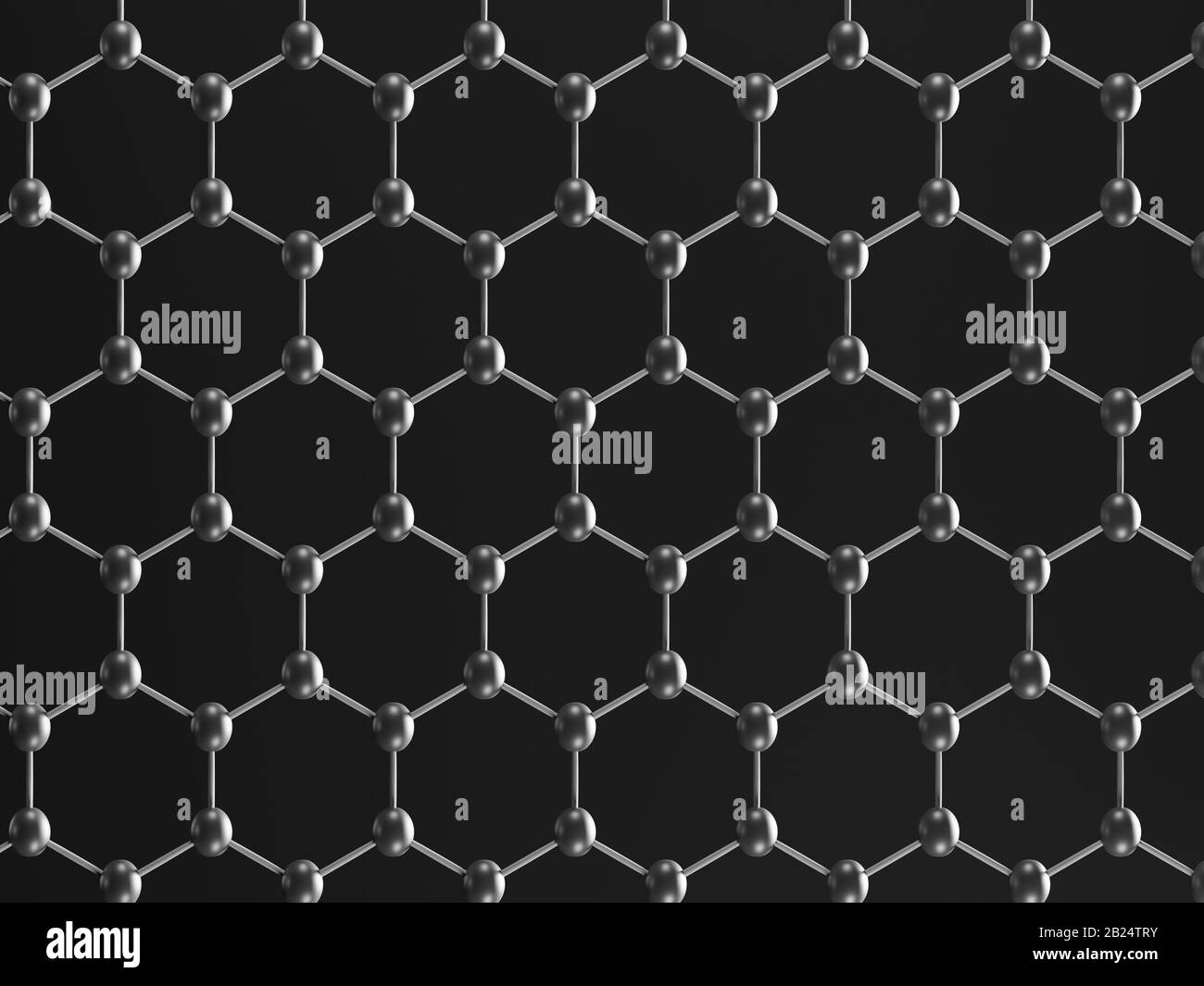 Le rendu 3D de la structure moléculaire du graphène - forme géométrique hexagonale Banque D'Images