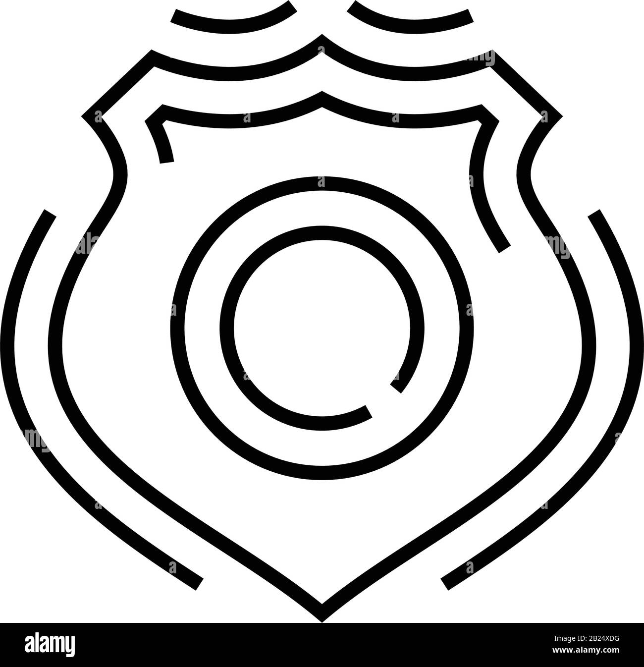 Icône de ligne de badge de police, signe de concept, illustration ...