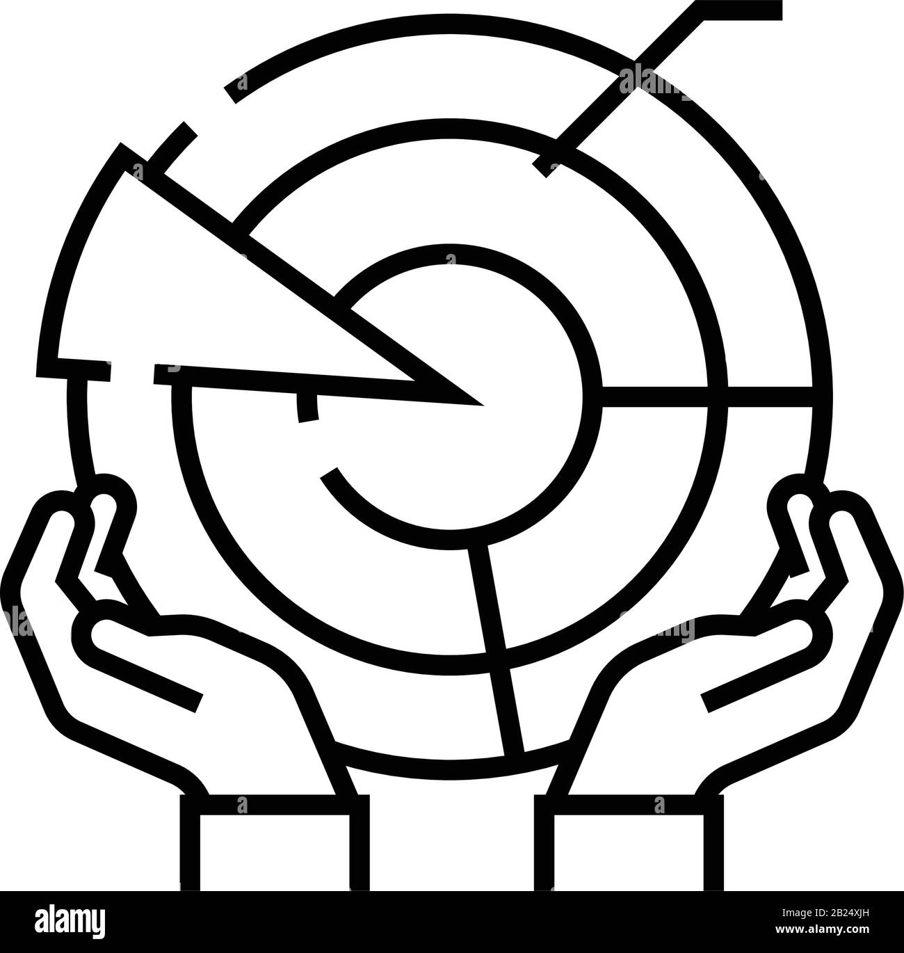 Icône de ligne de composition de graphique circulaire, signe de concept ...