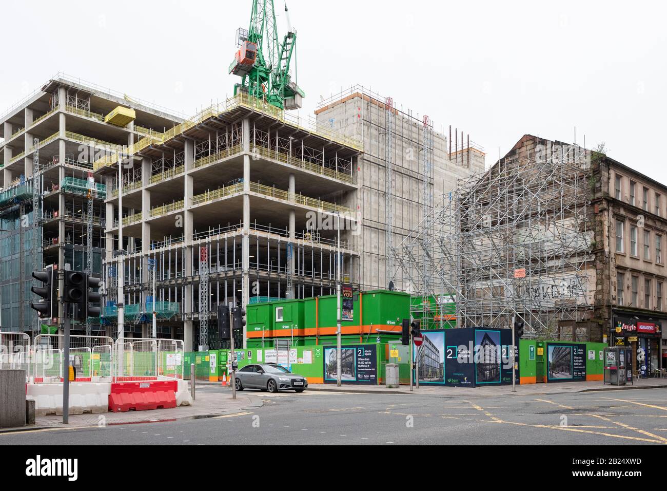 2 Atlantic Square, Location d'un bureau de classe A dans le quartier international des services financiers de Glasgow pendant la construction, Glasgow, Écosse, Royaume-Uni Banque D'Images
