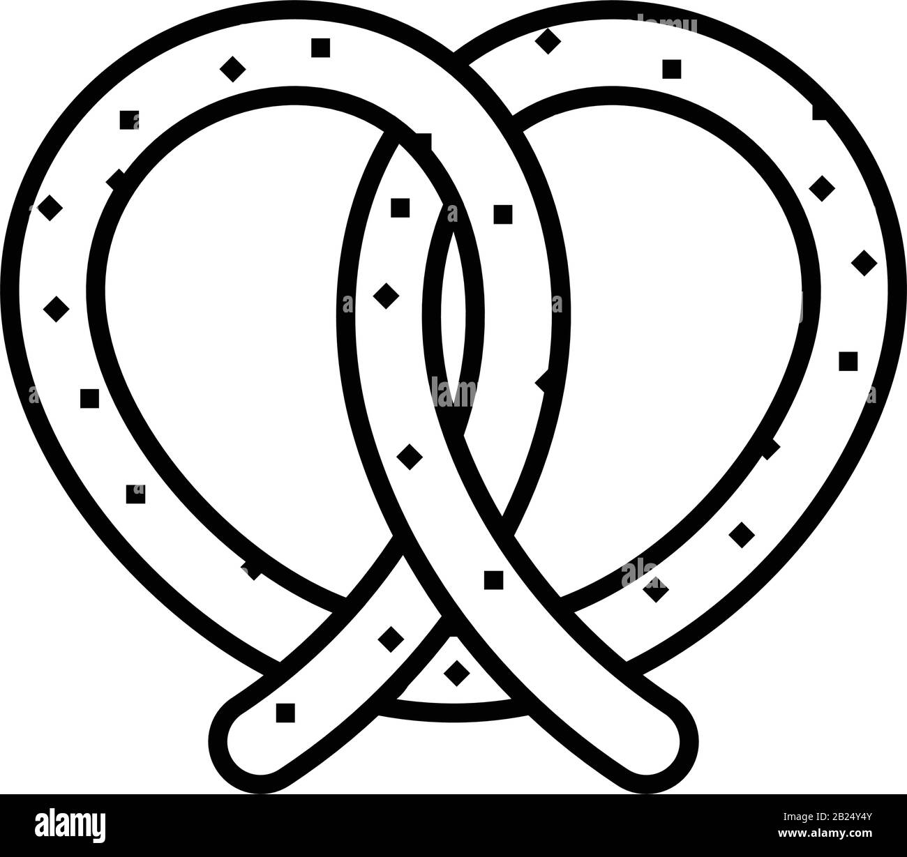 Icône de ligne bretzel, signe de concept, illustration vectorielle, symbole linéaire. Illustration de Vecteur