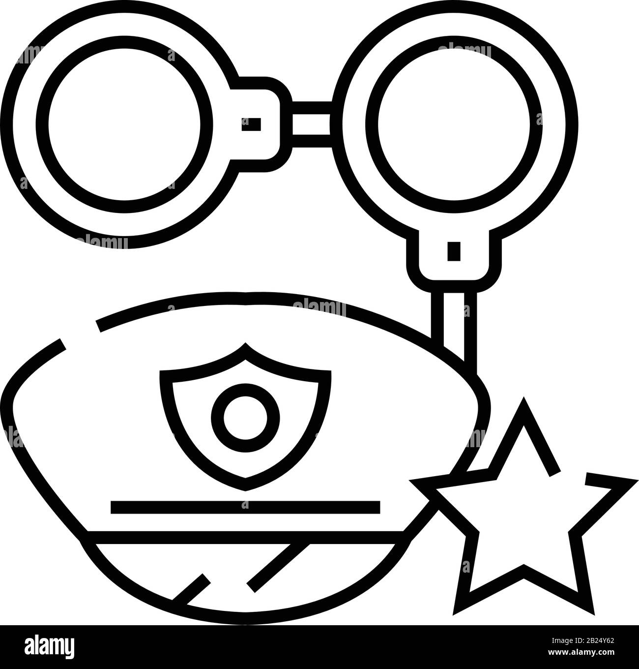 Icône de ligne de polices, signe de concept, illustration de vecteur de ...