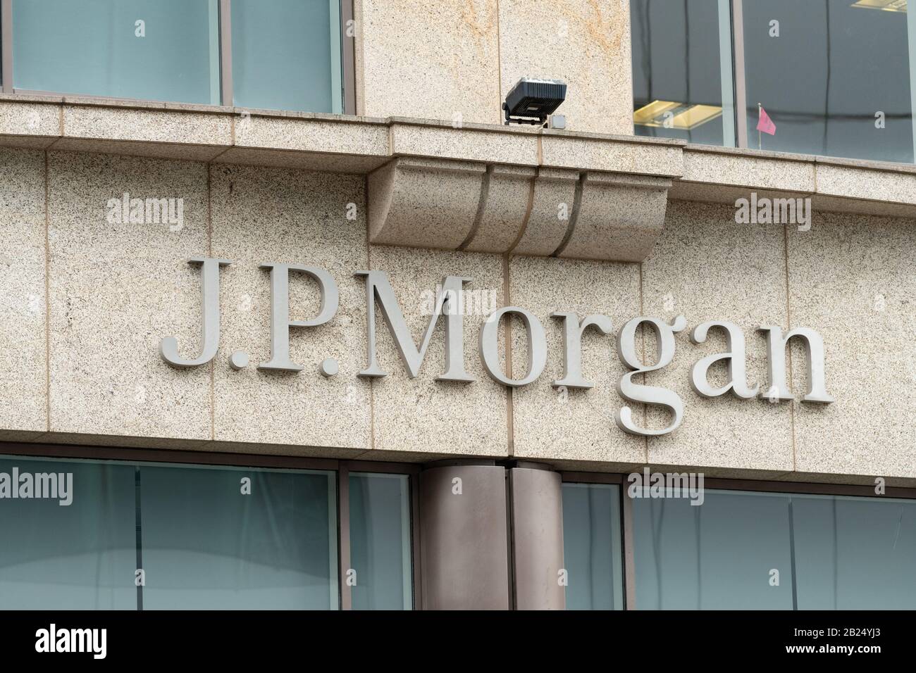 JP Morgan signe Glasgow Ecosse Royaume-Uni Banque D'Images