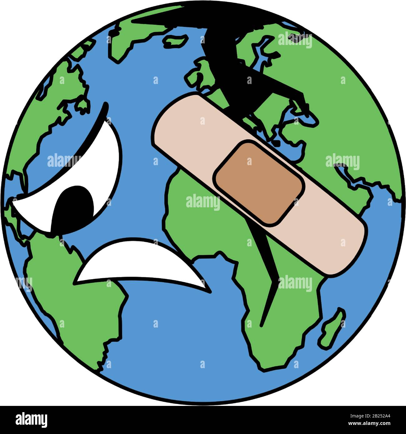 planète terre malade pour la pollution sur fond blanc illustration ...