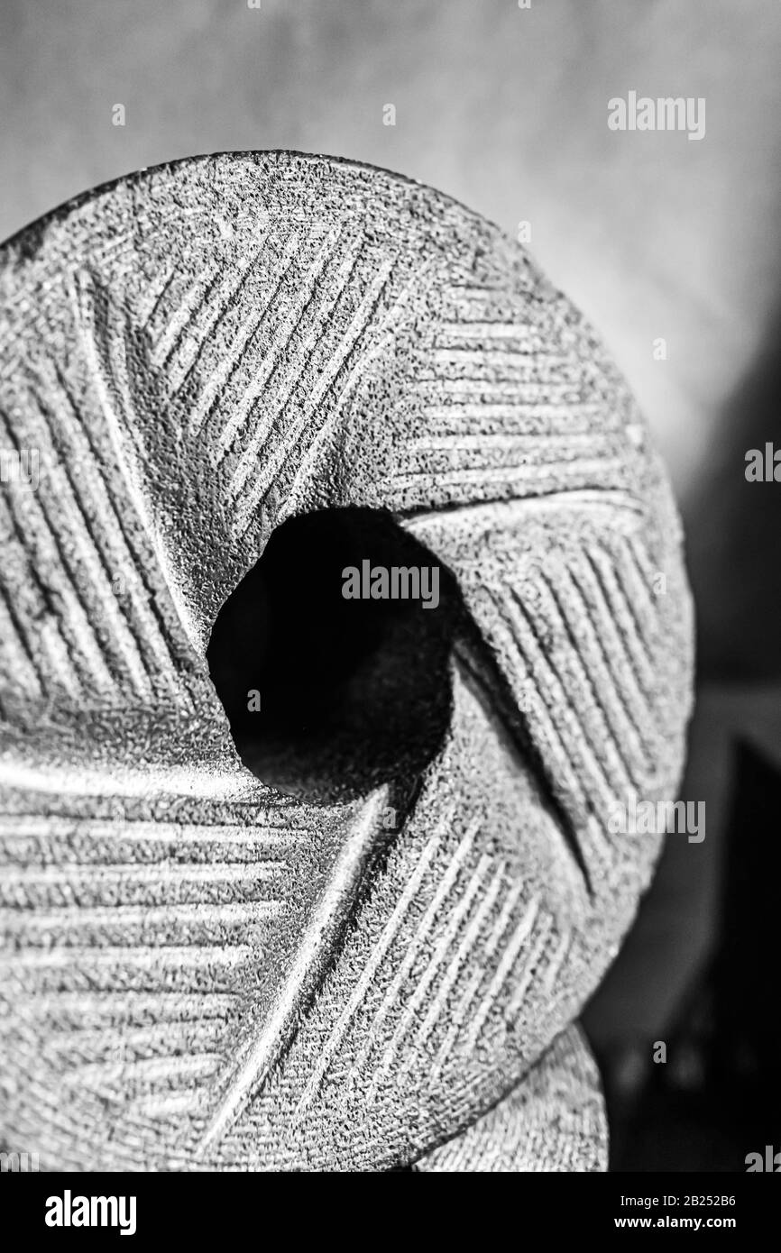 Pierre de broyage au chocolat pour chocolat artisanal américain de style mexicain Banque D'Images