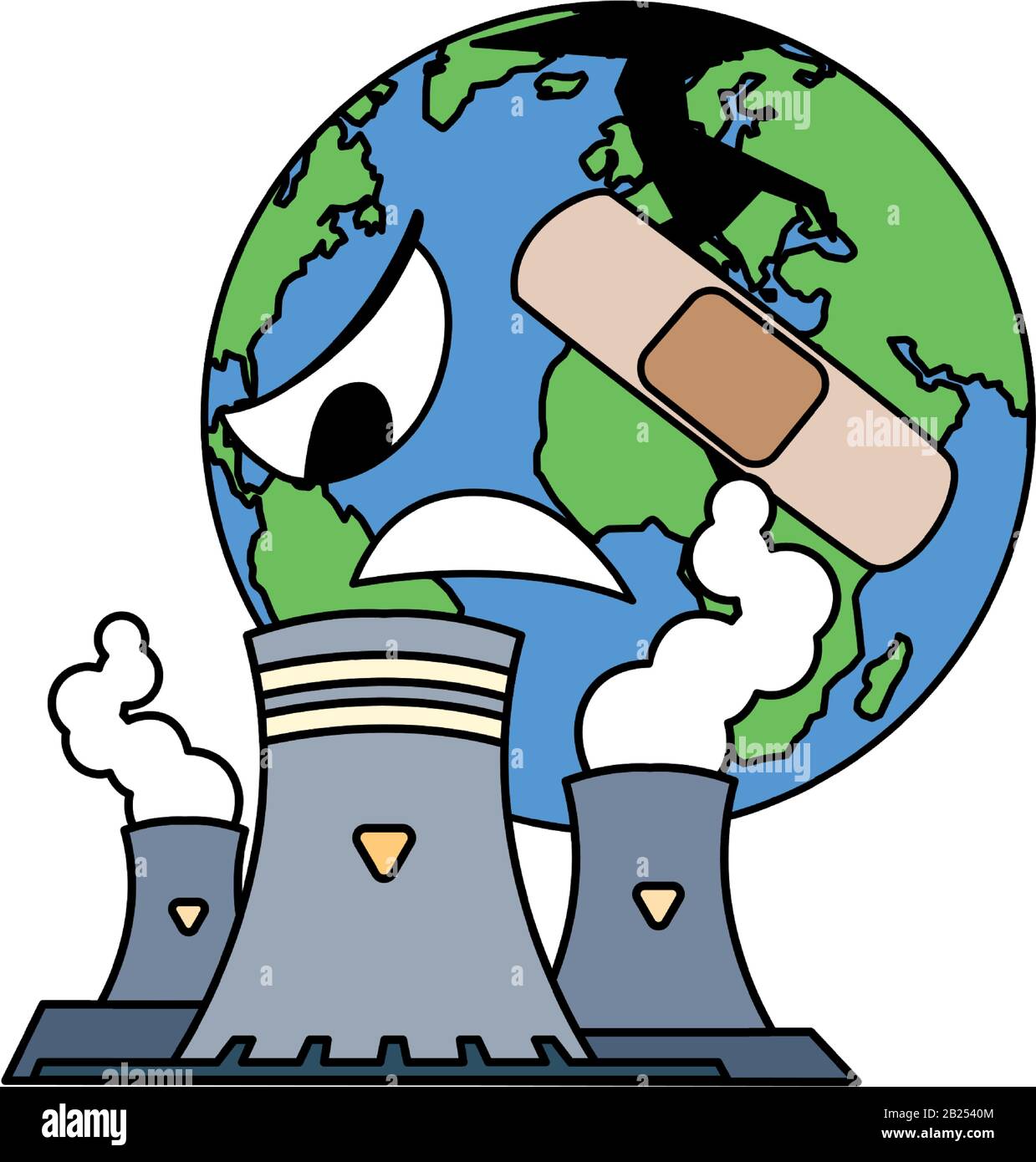 planète terre malade pour la pollution sur fond blanc illustration ...