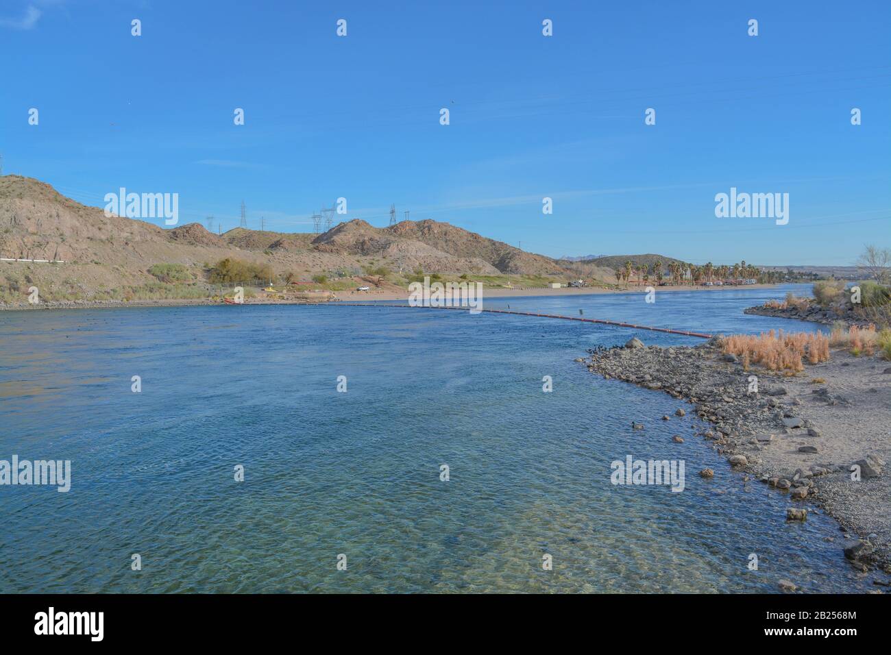 Camp Davis Sur Le Fleuve Colorado À Bullhead, Comté De Mohont, Arizona, États-Unis Banque D'Images