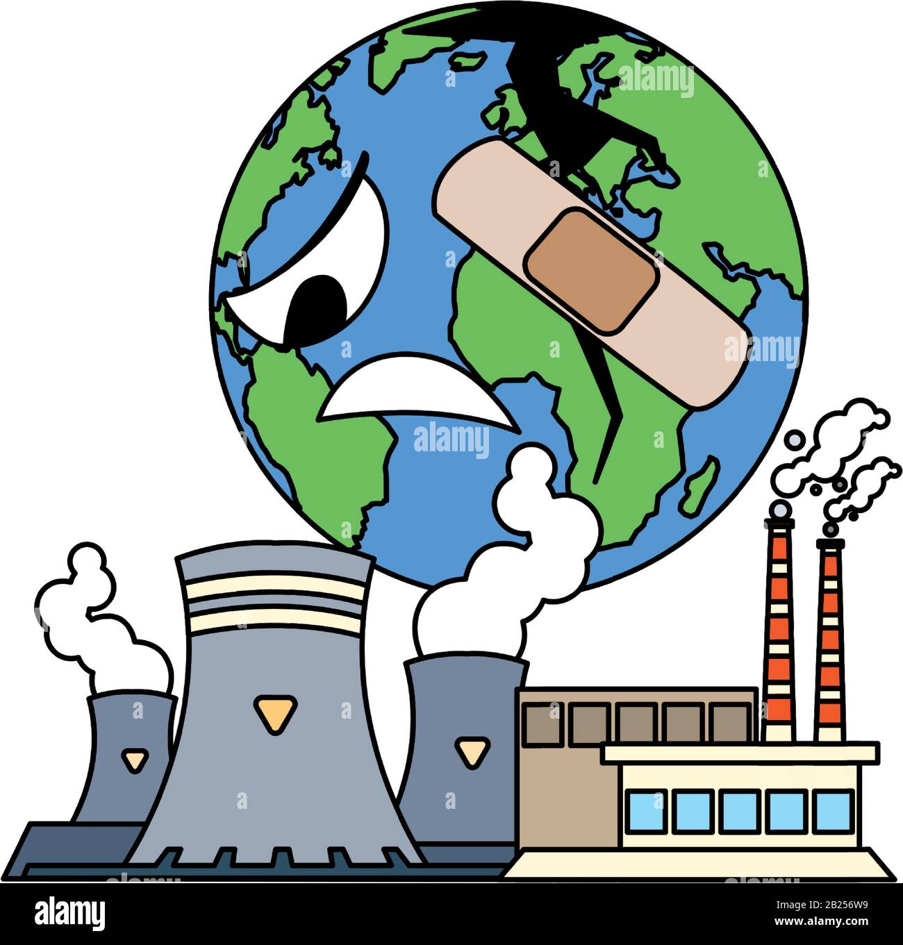 planète terre malade pour la pollution sur fond blanc illustration ...