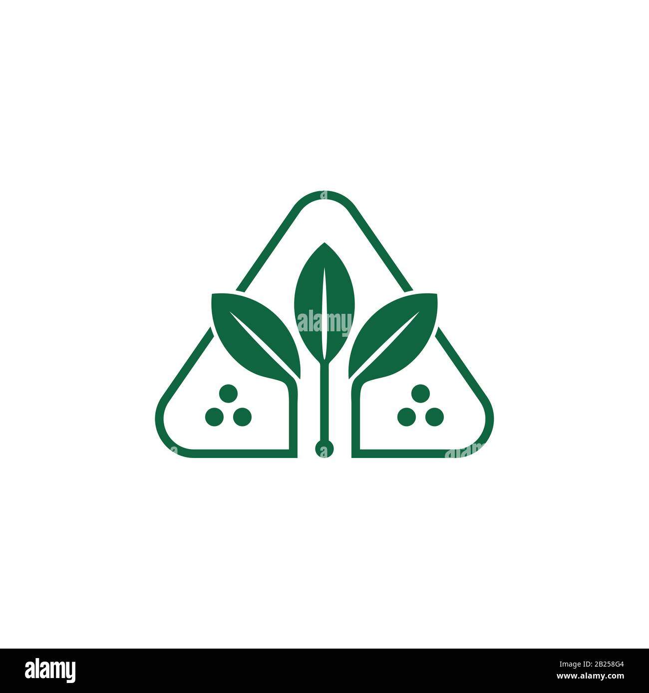 vecteur de logo de feuille géométrique triangulaire simple Illustration de Vecteur