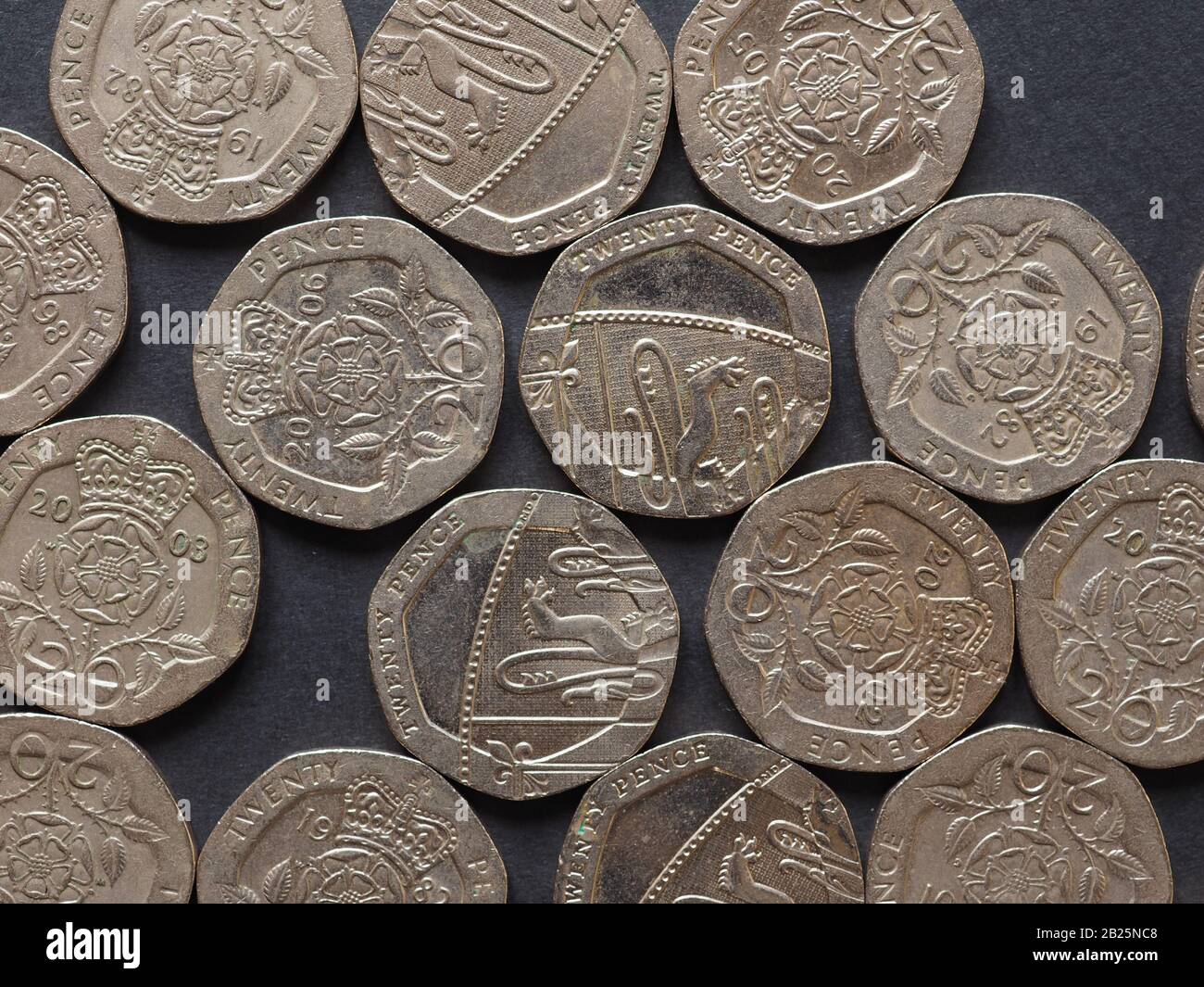 20 pence monnaie (GBP), monnaie du Royaume-Uni Banque D'Images
