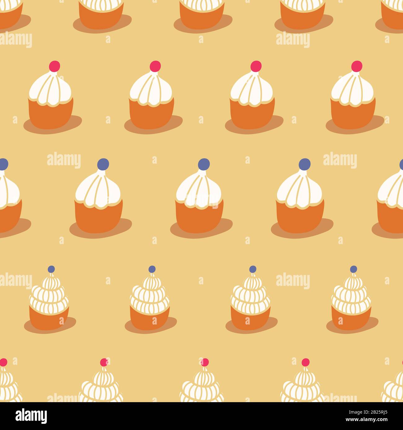 cupcakes simples à motif vectoriel transparent Illustration de Vecteur