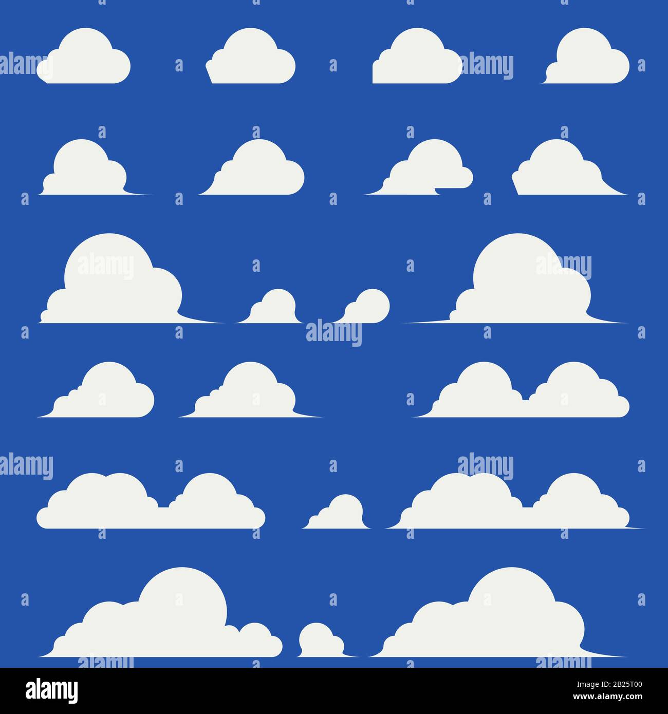 Formations typiques de nuages de cumulus sans éléments d'ombrage. Illustration de Vecteur