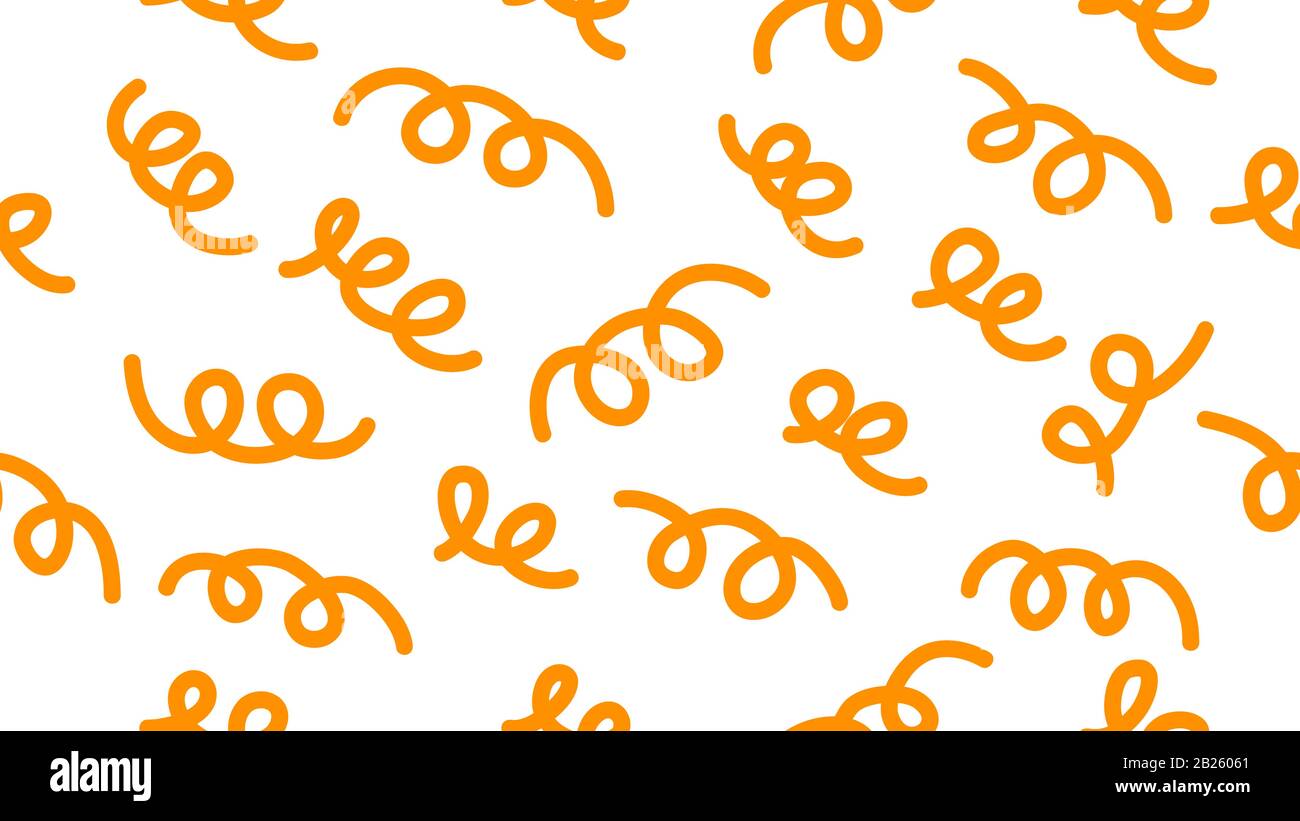 Fond blanc avec pâtes tracées à la main, motif sans couture avec macaroni spirale, illustration vectorielle caniche pour le menu. Illustration de Vecteur