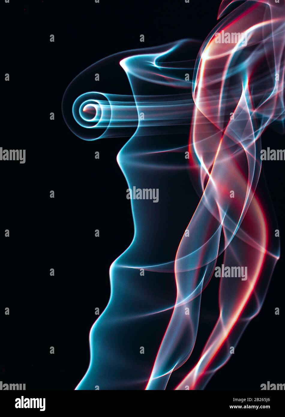 Formes de fumée colorées, image dynamique de design abstrait Banque D'Images
