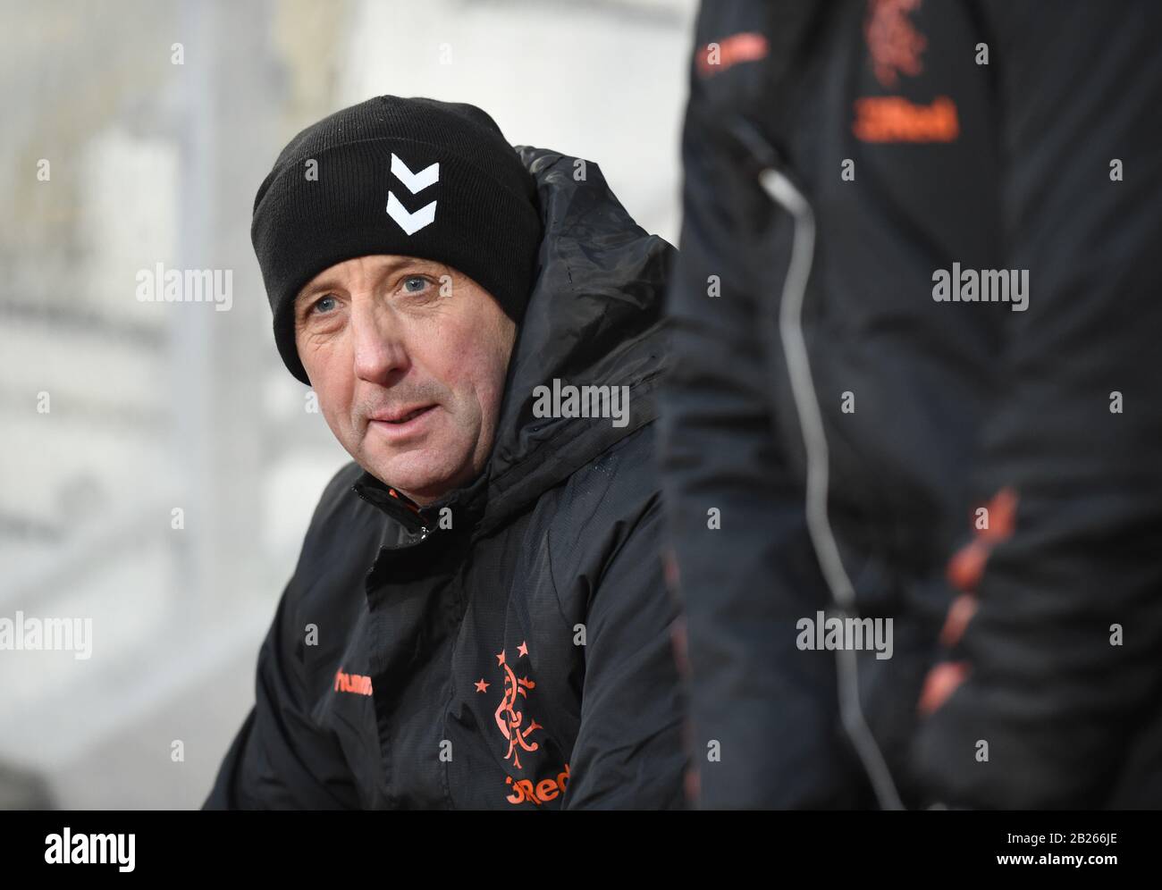 Tynecastle Park .Edinburgh.Scotland, Royaume-Uni. 29 février 2020. William Hill Scottish Cup Tie Hearts Vs Rangers Rangers Assistant Manager Gary Mcallister. Crédit: Eric mccowat/Alay Live News Banque D'Images