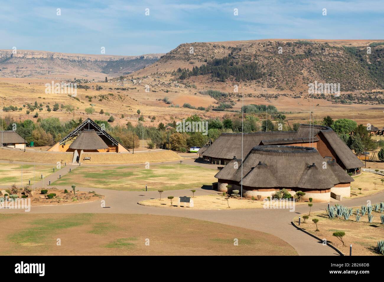 Village Culturel Thaba Bosiu, Lesotho Banque D'Images