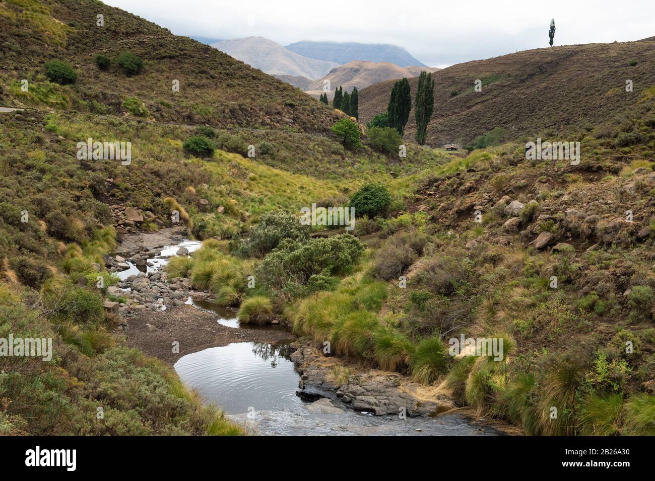 Rivière, Lekhalo La Thaba Putsoa, Blue Mountain Pass, Lesotho Banque D'Images