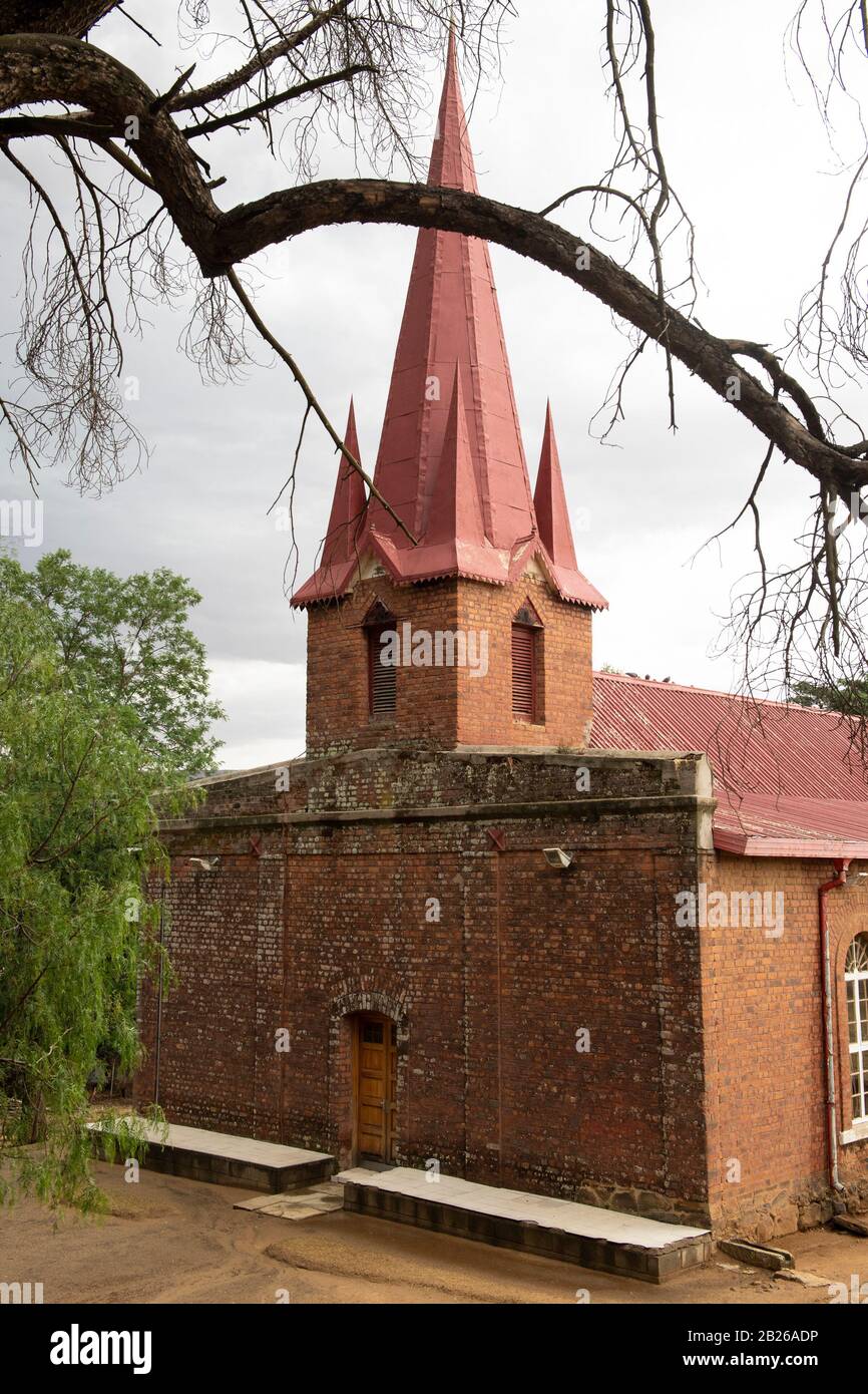 Église Évangélique Du Lesotho En Afrique Australe, Morija, Lesotho Banque D'Images