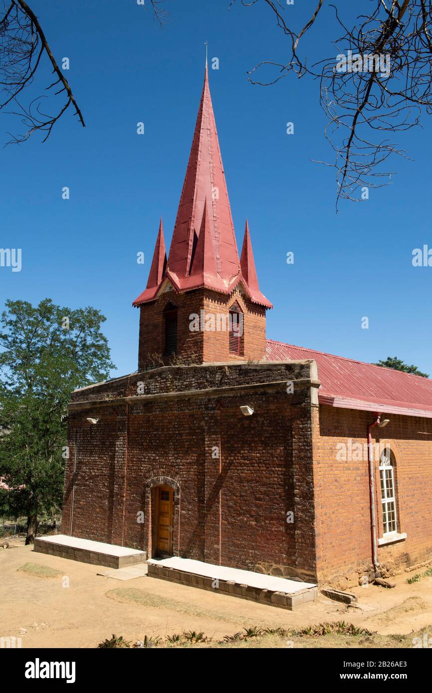 Église Évangélique Du Lesotho En Afrique Australe, Morija, Lesotho Banque D'Images