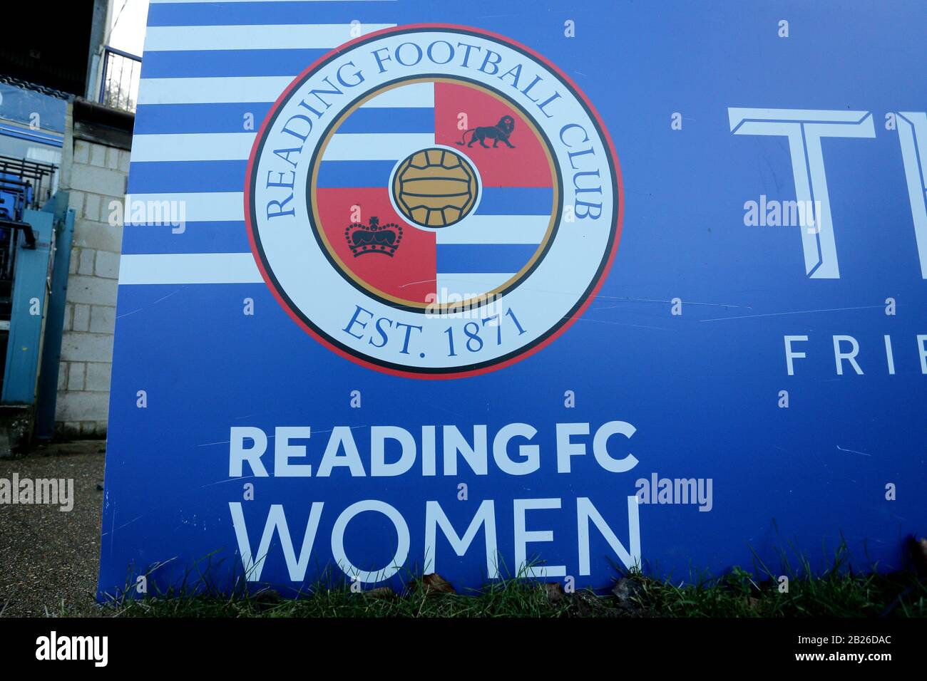 La lecture de l'avant la signalisation Femmes FC Reading FC Arsenal vs les femmes Les femmes, Barclays FA Women's Super League Football à Adams Park le 8 décembre 2019 Banque D'Images