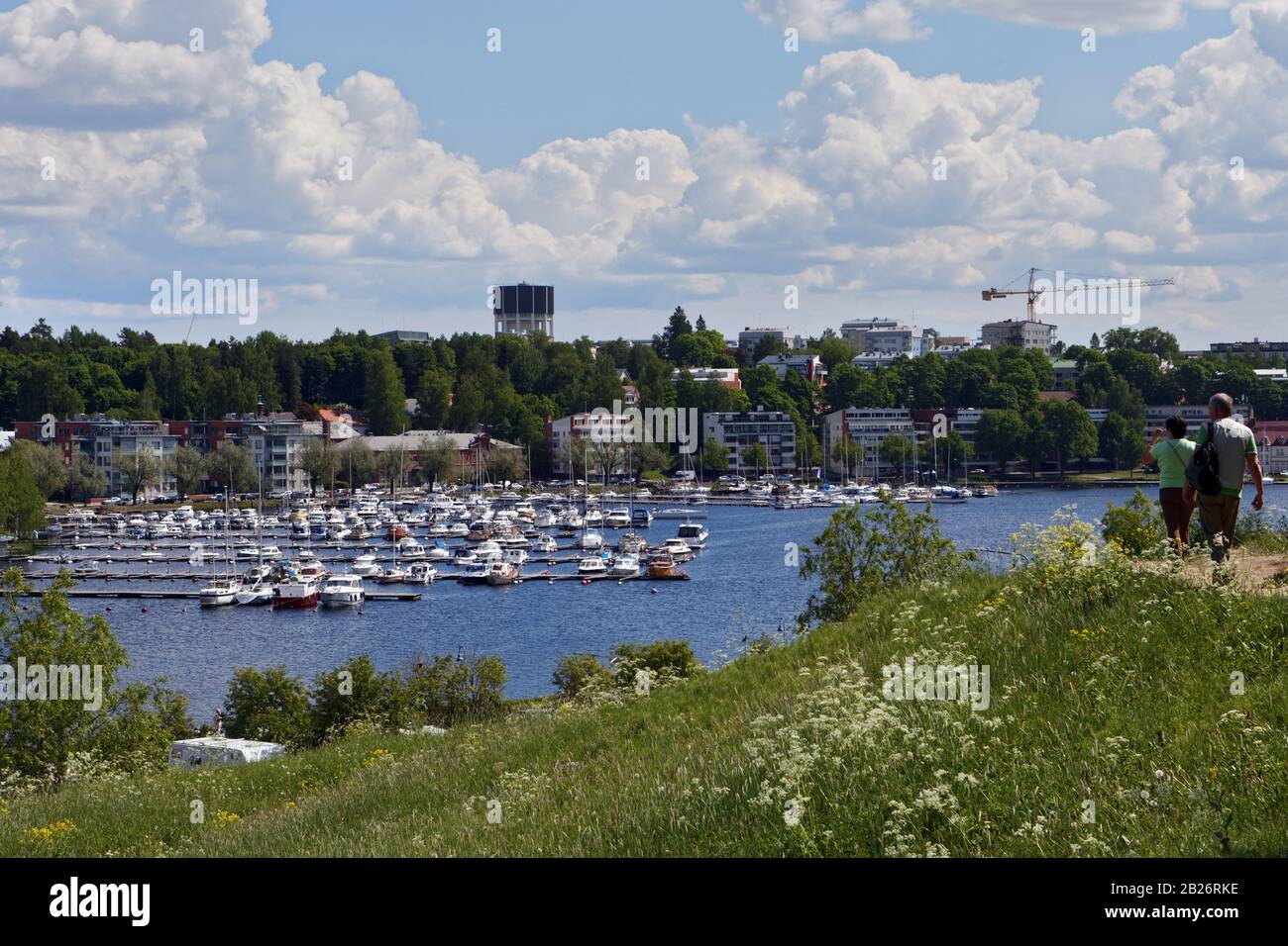 Vue sur le port du lac Saimaa à Lappeenranta, Finlande Banque D'Images