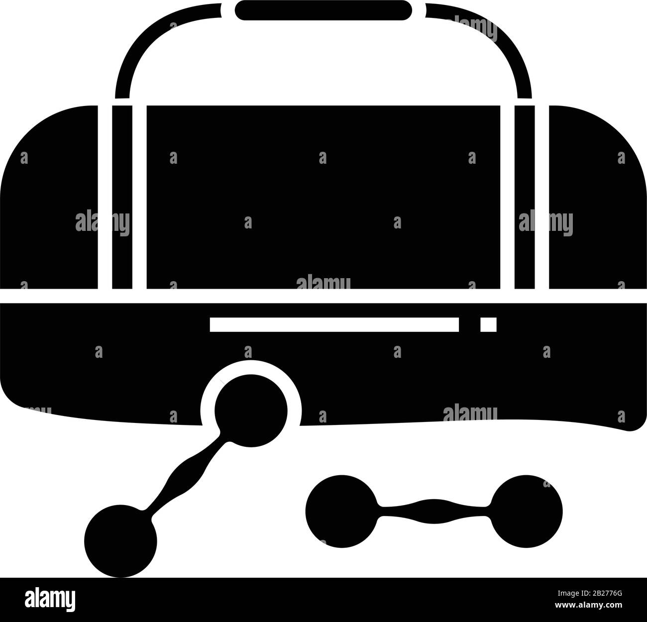 Gym dumpbells icône noire, illustration du concept, symbole vectoriel plat, signe glyphe. Illustration de Vecteur