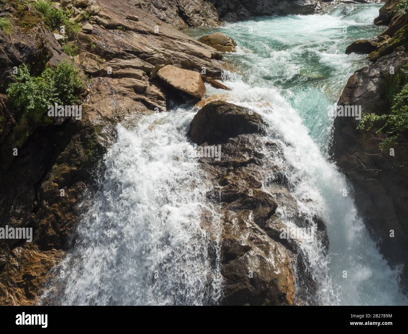 Chutes De Krimml (Krimmler Wasserfälle) Dans Le Parc National Du Haut Tauern, Autriche Banque D'Images