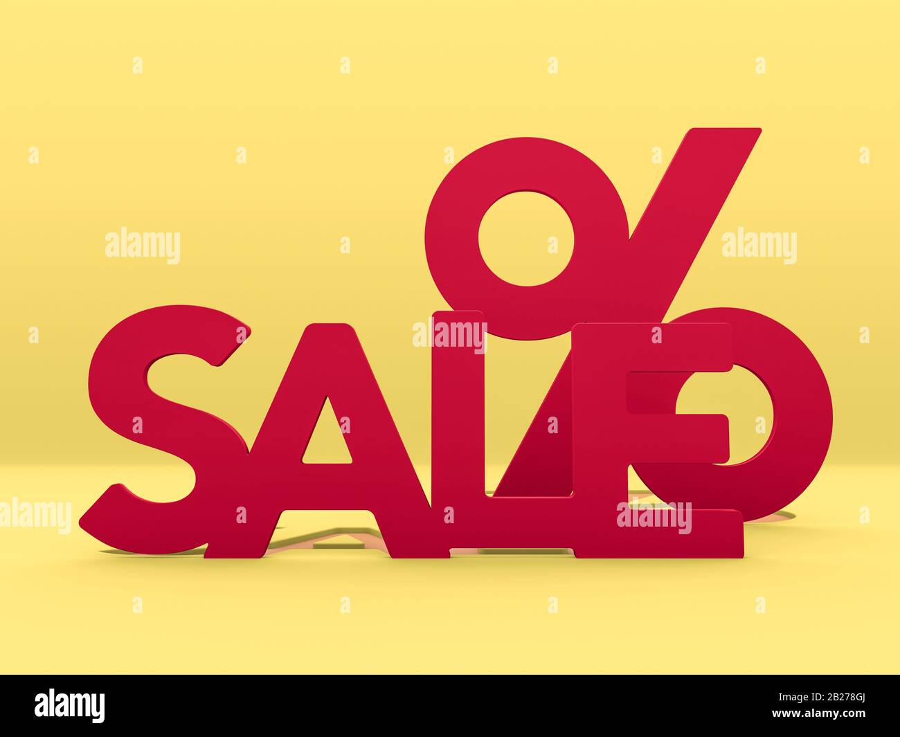 Contexte des ventes saisonnières. Signe de pourcentage et lettrage de la vente. Rendu tridimensionnel Banque D'Images