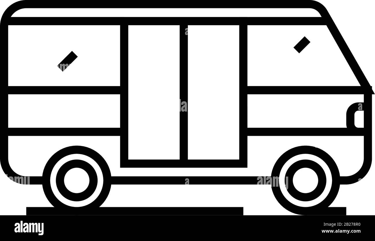 Petite icône de ligne de bus, signe de concept, illustration vectorielle, symbole linéaire. Illustration de Vecteur