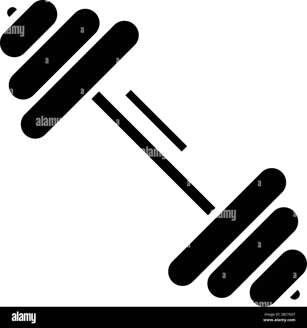 Icône noire des haltères, illustration du concept, symbole vectoriel plat, signe glyphe. Illustration de Vecteur
