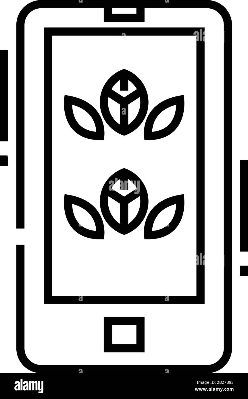 Icône de ligne de thème de smartphone, signe de concept, illustration vectorielle de contour, symbole linéaire. Illustration de Vecteur