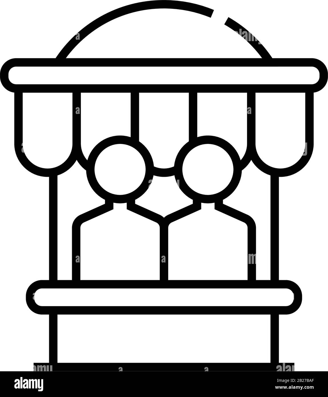 Icône de ligne de vendeur, signe de concept, illustration vectorielle de contour, symbole linéaire. Illustration de Vecteur
