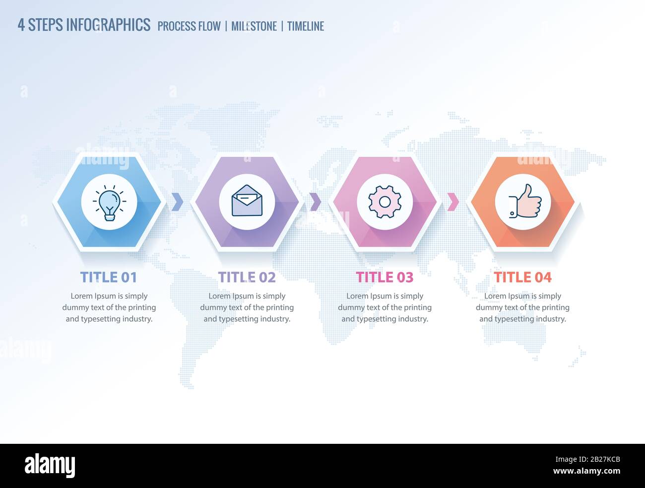 Infographies de flux de travail de processus, 4 options ou étapes diagramme de processus, Timeline Infographics pour le concept d'entreprise. Idéal pour les présentations en bandeau Illustration de Vecteur