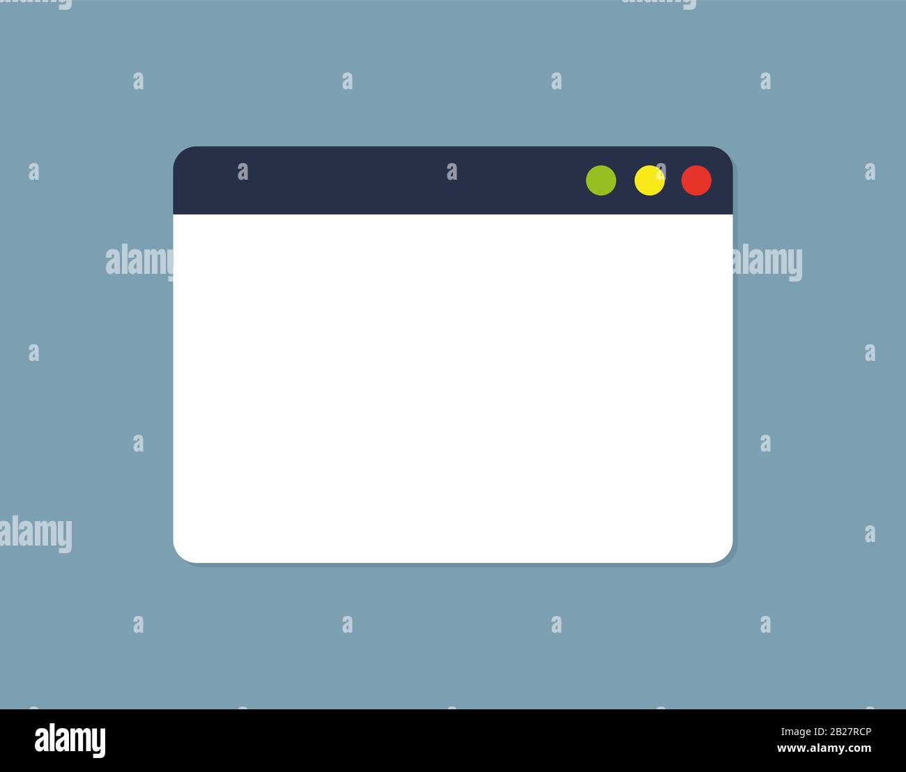 Fenêtre de navigateur simple avec icône de style plat Illustration de Vecteur