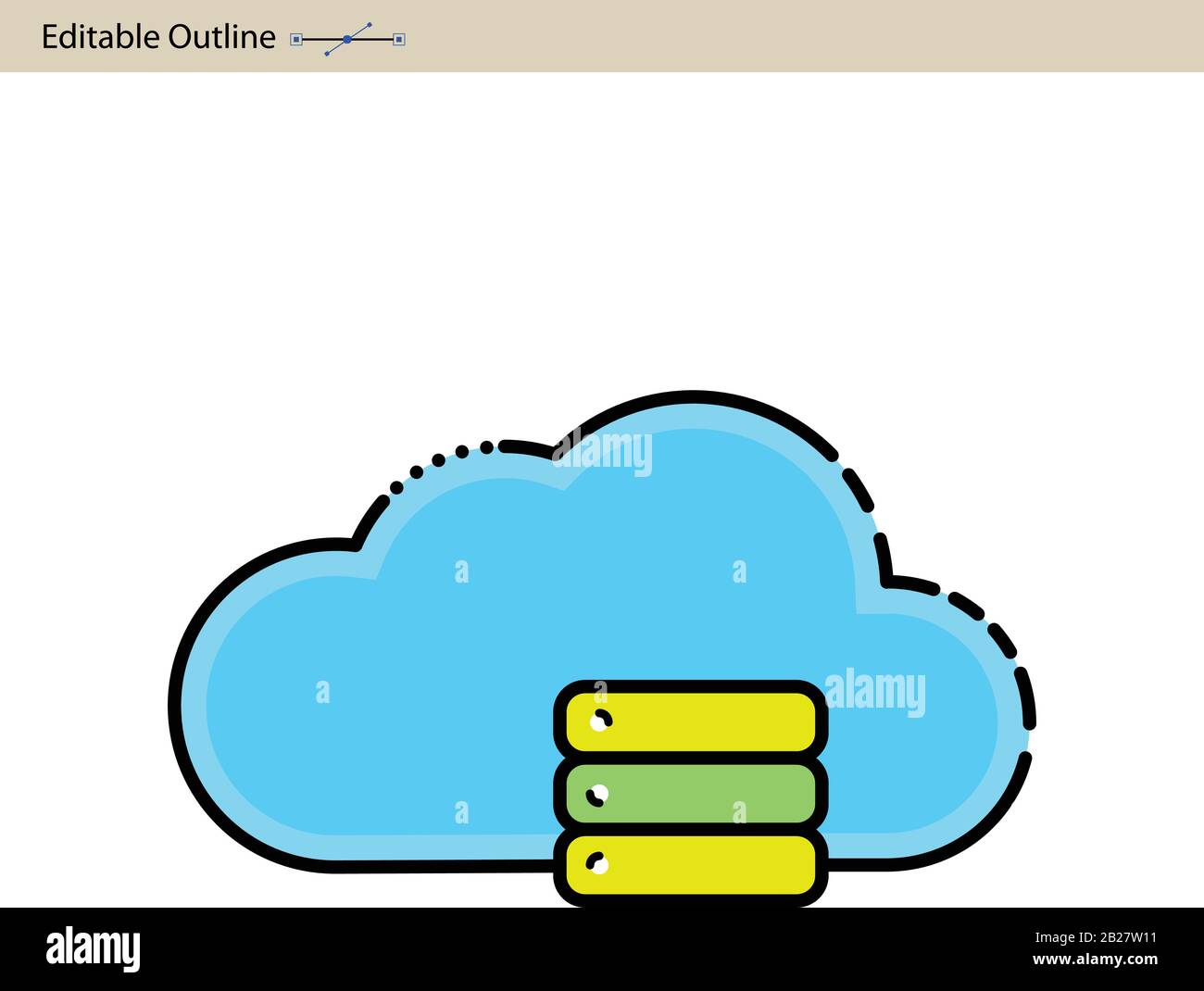 Icône Cloud, icône stockage Cloud, données sécurisées, base de données sans fil, technologie numérique, Fichiers Corporate Business Office Illustration de Vecteur