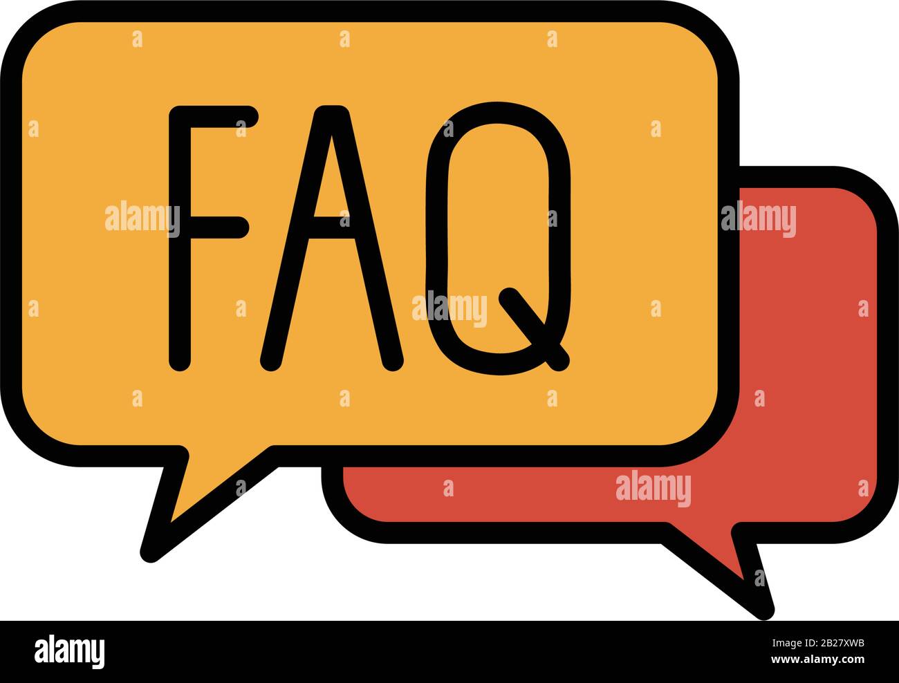 Foire aux questions, icône FAQ, icône question and answer, Contactez-nous, page FAQ, solution Illustration de Vecteur