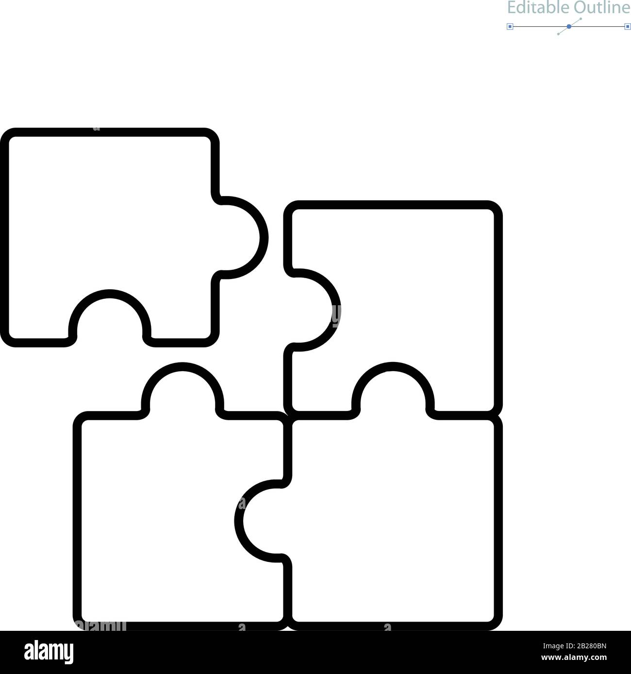 Icône puzzle, icône travail d'équipe, Match, icône Puzzle pieces, connexion, coordination, travail d'équipe, collaboration, résolution de problèmes, compréhension Illustration de Vecteur