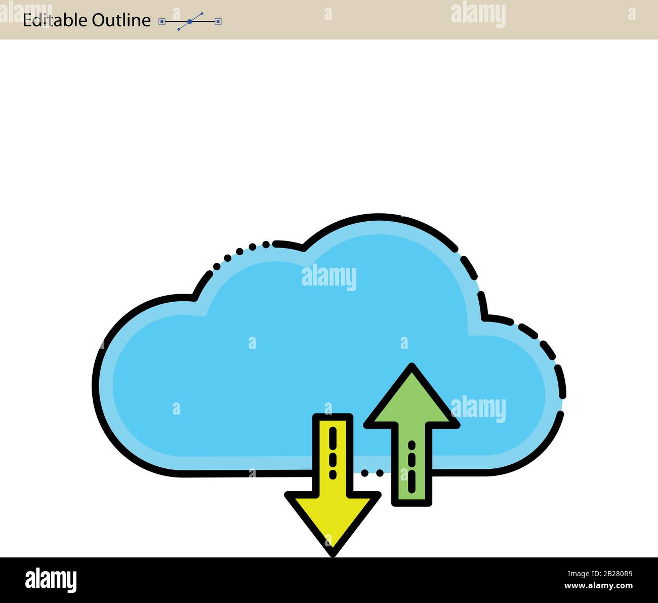 Icône Cloud, icône stockage Cloud, données sécurisées, base de données sans fil, technologie numérique, Fichiers Corporate Business Office Illustration de Vecteur