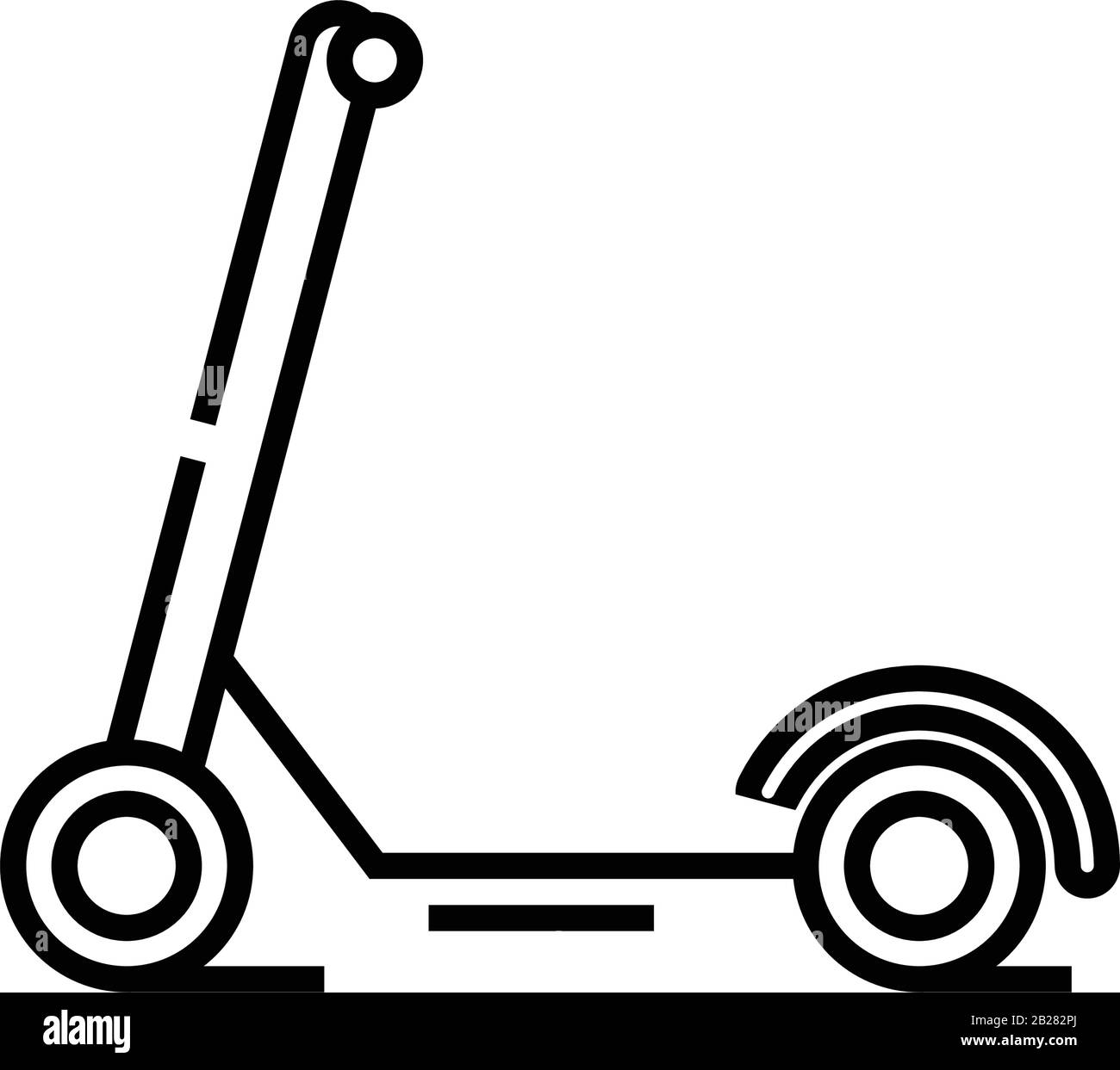 Icône de ligne de scooter, panneau concept, illustration vectorielle de contour, symbole linéaire. Illustration de Vecteur