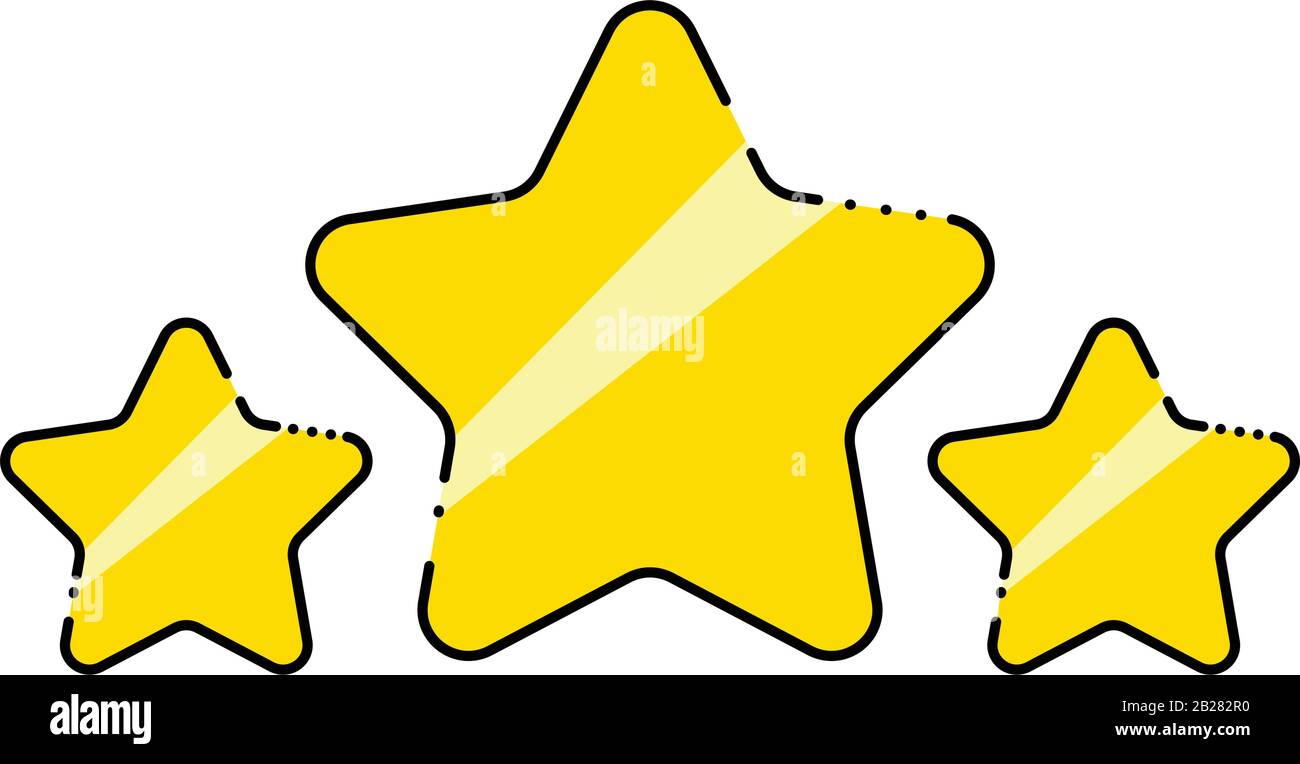 Icône 5 étoiles, excellentes performances, service de qualité, icône étoile Illustration de Vecteur