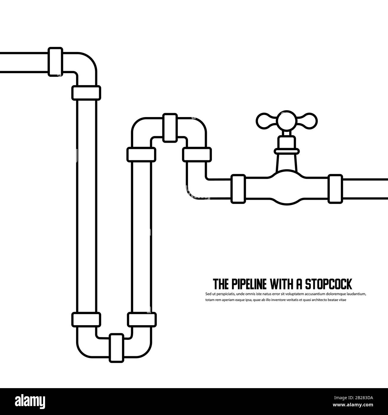 Le pipeline avec une icône d'illustration vectorielle de robinet Illustration de Vecteur