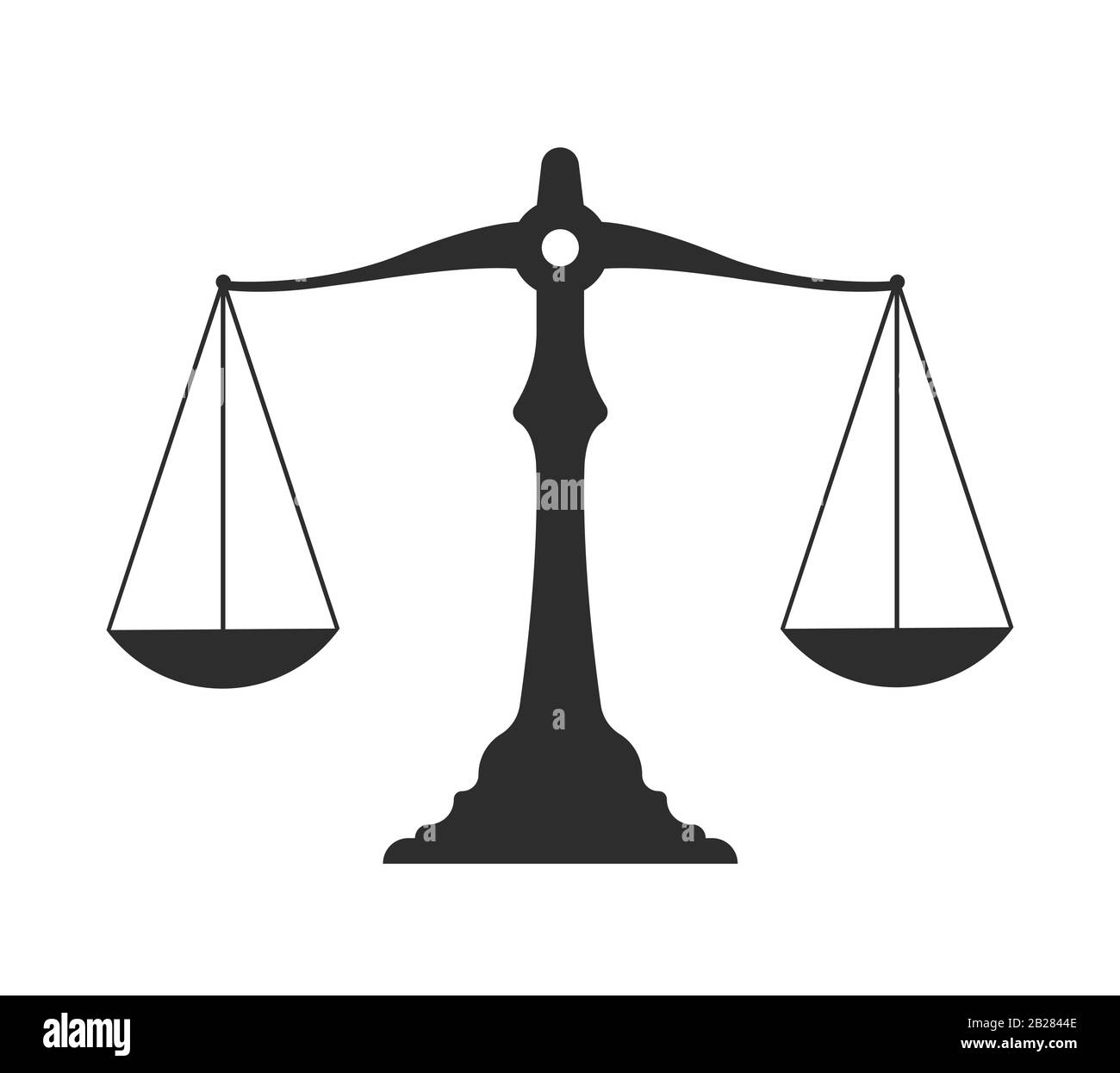 Icône échelles vectorielles de la justice. Icône plate Illustration de Vecteur