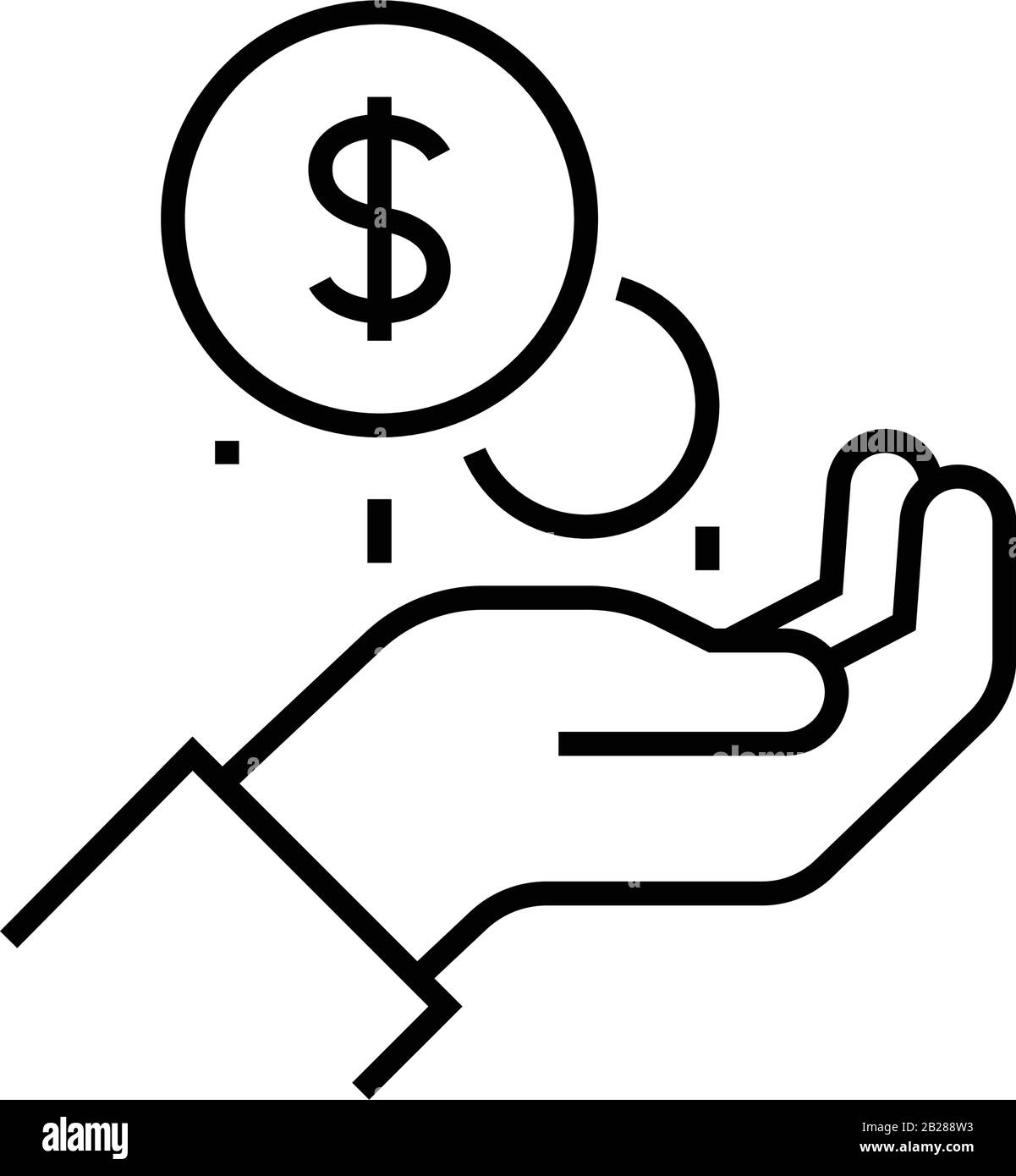 Icône de ligne de salaire, signe de concept, illustration vectorielle, symbole linéaire. Illustration de Vecteur